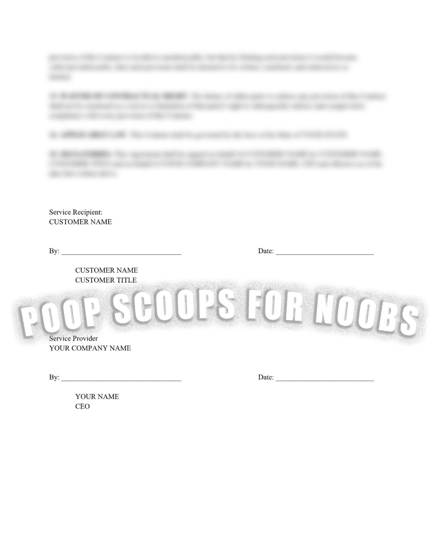 Contract for Pet Waste Removal Services Template