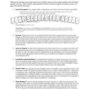 Terms of Service For Pet Waste Removal Business Product Image