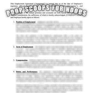 Employment Agreement Template for Pooper Scooper Businesses